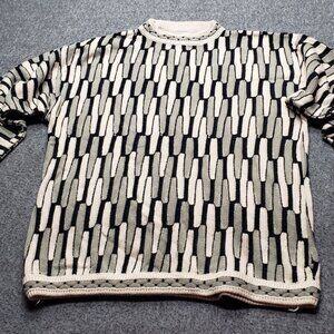 Vintage 90s Bergati Sweater Coogi Style Grandpa Biggie Mens Size Large 3d Knit